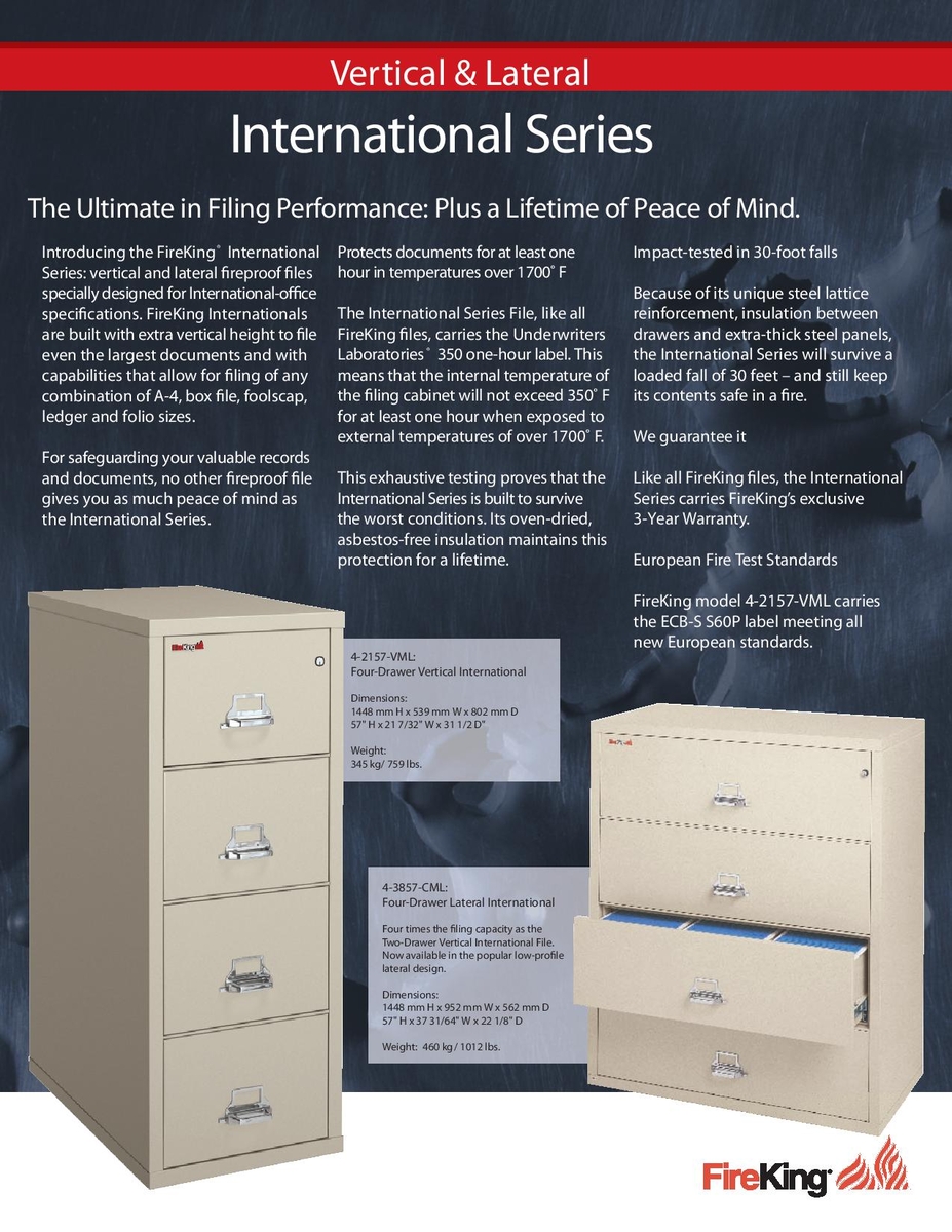 Fireking International 4 Drawer Lateral File Cabinet With Chrome